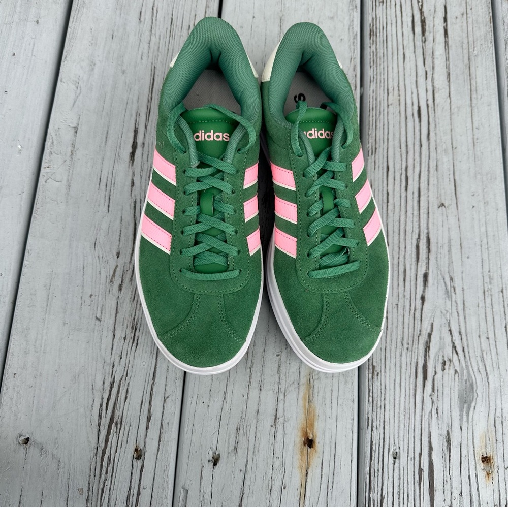 Adidas VL Court Bold Sneaker Pink and Green size 7 - Picture 5 of 10